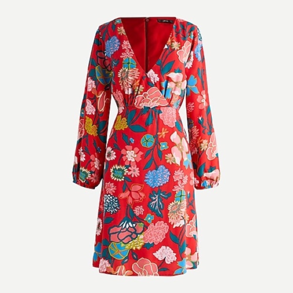 J. Crew V-neck floral mini dress size 12 NWT